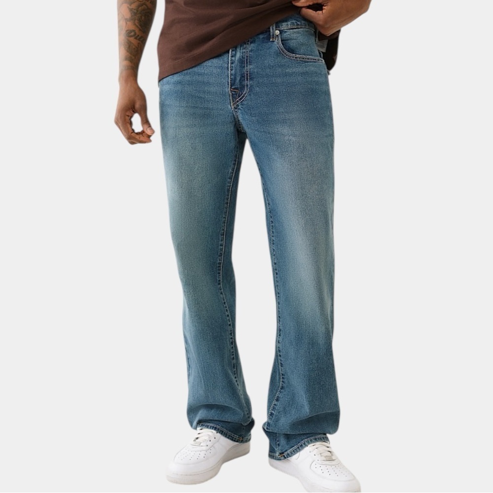 NEW True Religion Billy Flap Bootcut Jeans Size 36 Blue Relaxed Fit 36 x 33.5 - Picture 2 of 14